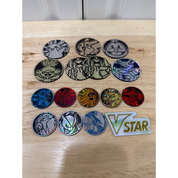 Pokemon Other - Bundle Lot of 16 pieces Pokemon Coins Tokens